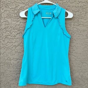 Lilly Pulitzer Blue Sleeveless Polo Tank Top